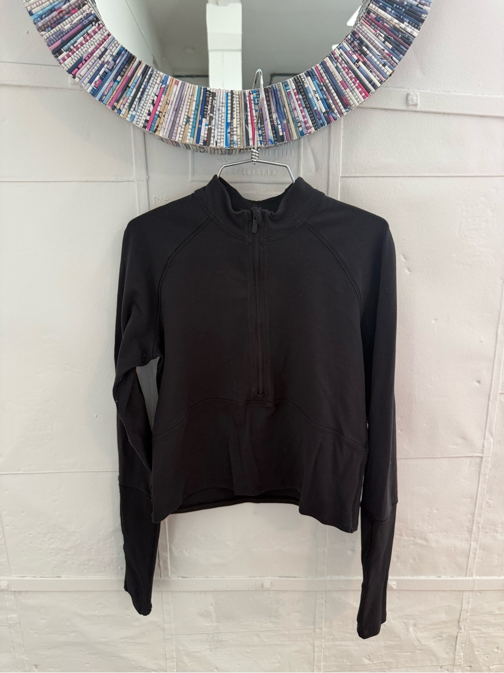 lululemon athletica Black Quarter-Zip Crop Top